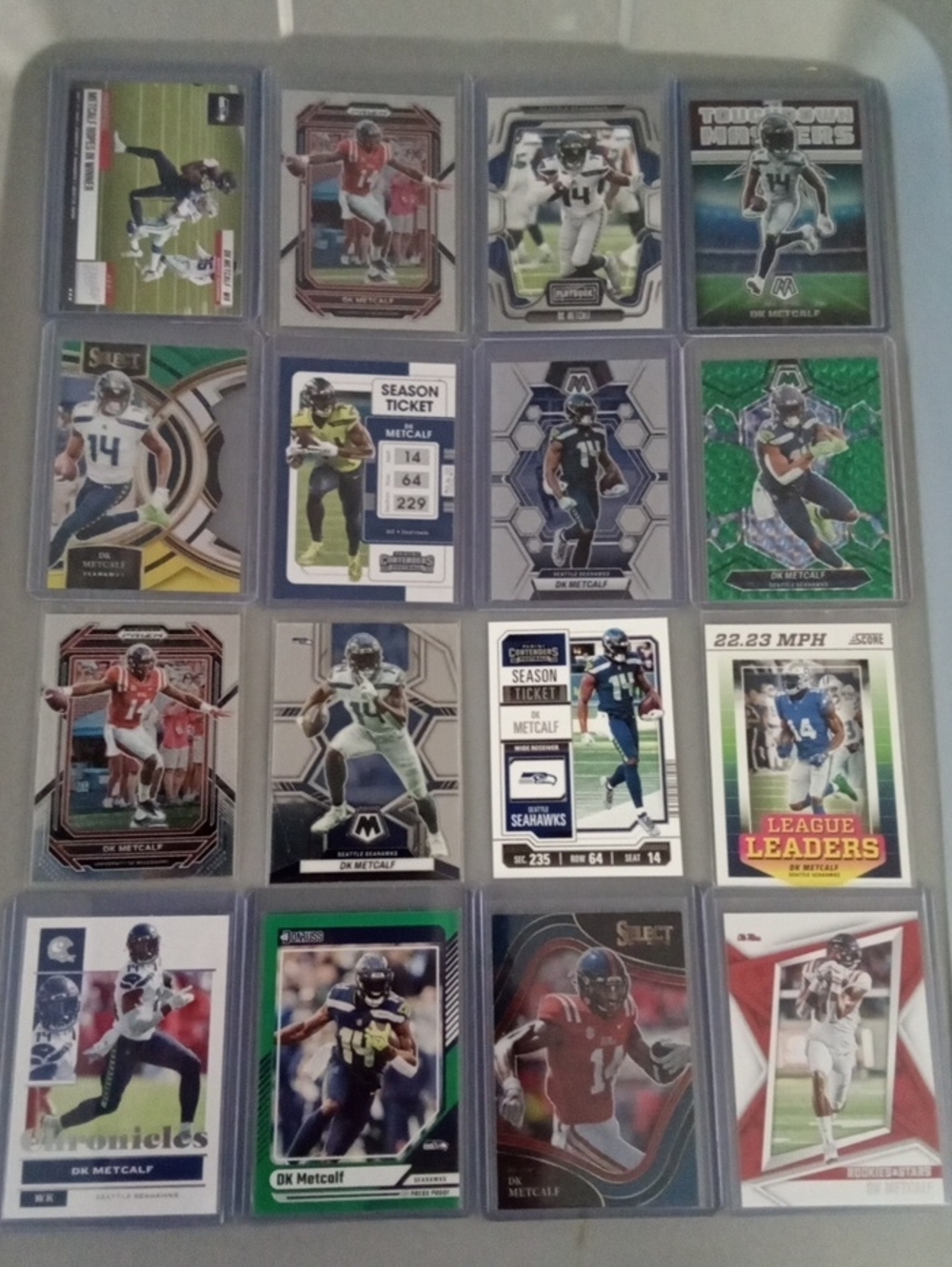 DK Metcalf Seattle Seahawks Football Trading Card Lot - Green/Blue